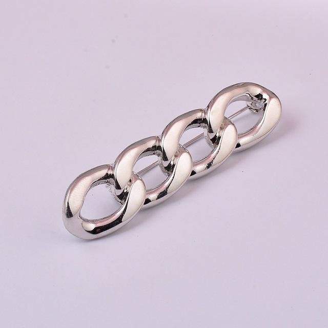 YIRAN Jewelry Metallkettenbrosche, Silber, Schwarz, Unisex - Bild 1