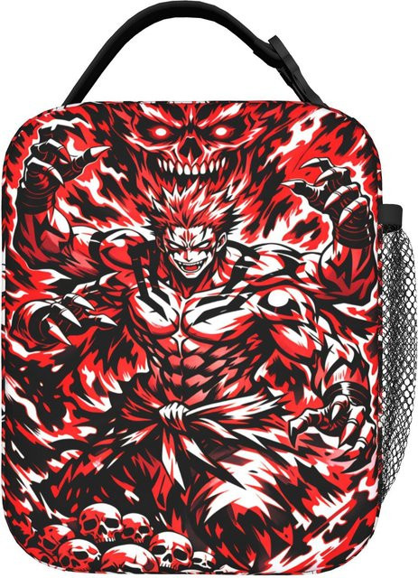 Fancy Style Studio Lunchtasche mit Retro Grafik für Mädchen und Jungen, isolierte Oxford Tragetasche in Rot - Bild 1