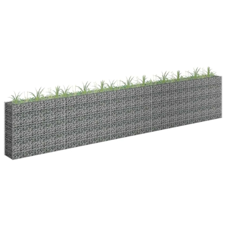 DELUKE Gabionen Hochbeet ROON aus verzinktem Stahl in Silber, B/T/H: 450 x 30 x 90 cm - Bild 2