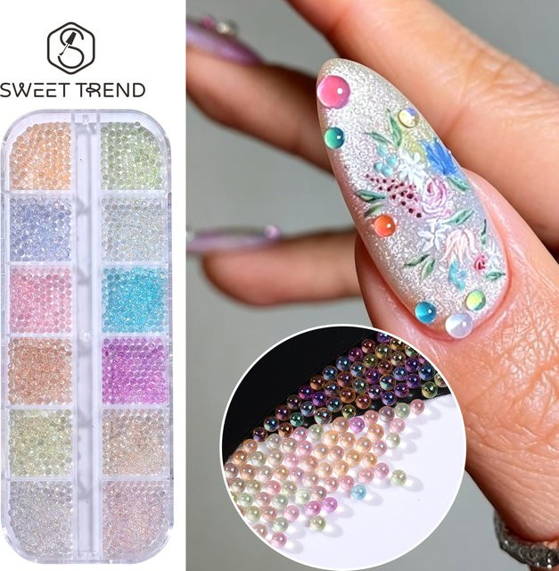 Sweet Trend Nagelkunst-Schmuck, Regenbogen-Kristall, 12 Gitter - Bild 1