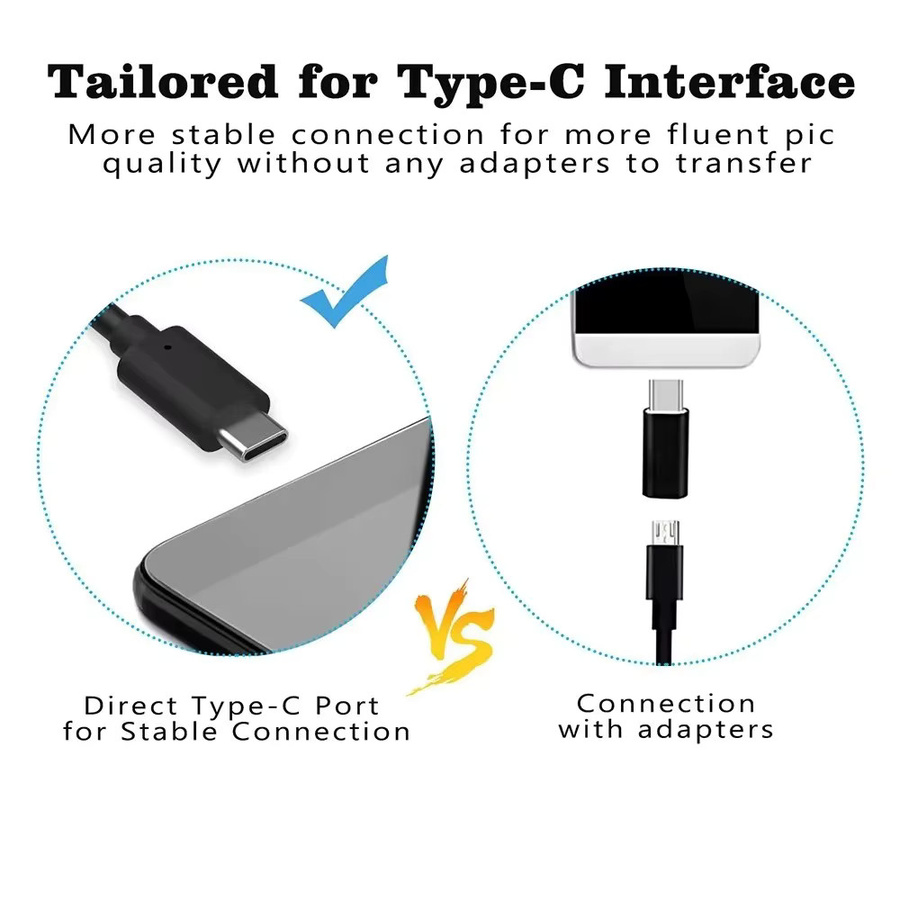 XinFe USB-C Endoskop-Kamera 1080P 2MP Inspektionskamera für Android iOS iPhone in Schwarz - Bild 5