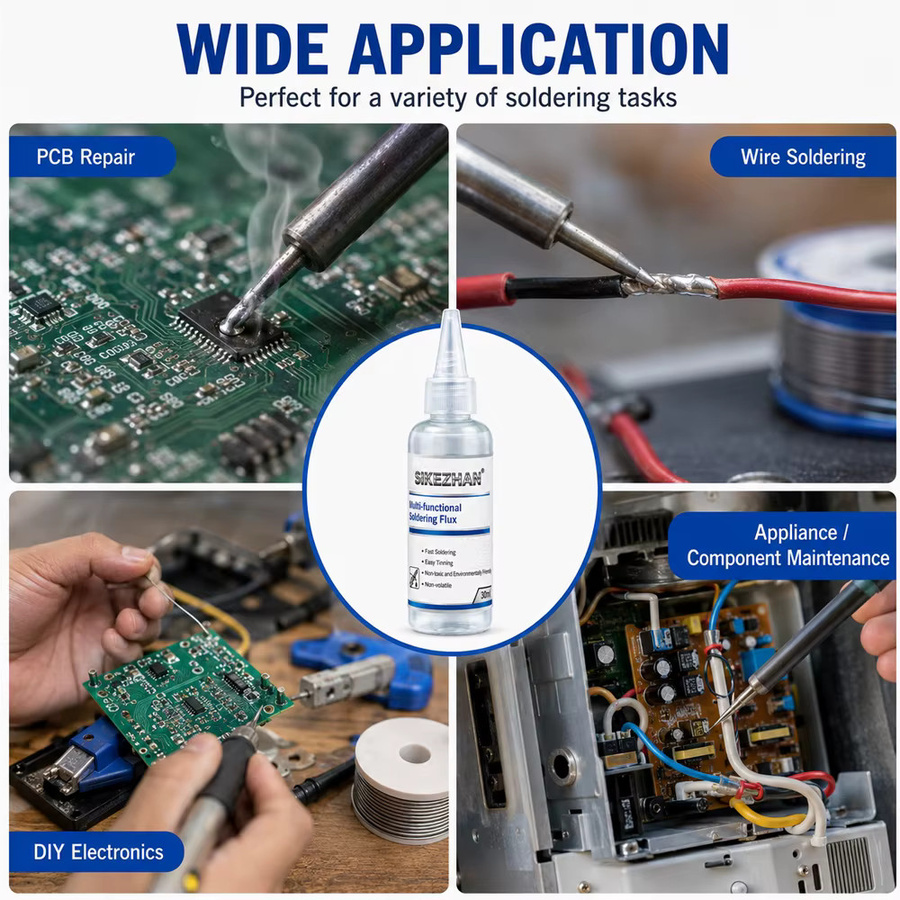 SIKEZHAN Flüssiges Lötflussmittel transparent, 30ml, Rückstandsfrei für PCB BGA SMD Reparatur und schnelles Löten - Bild 4