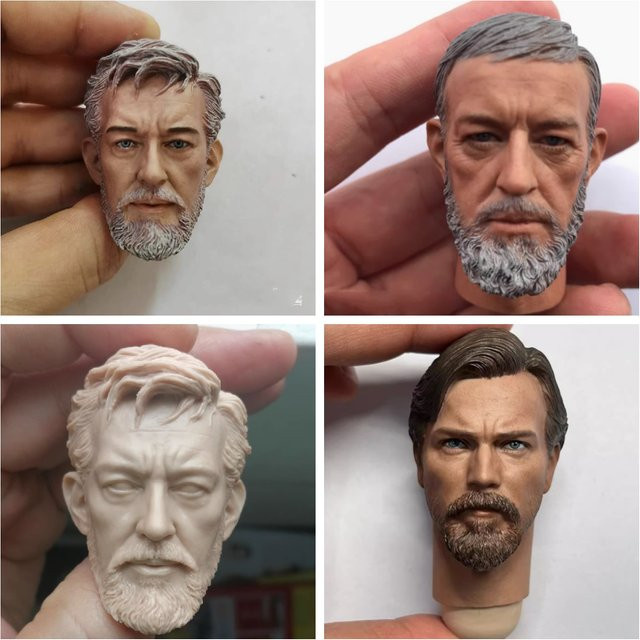 Star Wars Jedi-Meister Obi Wan Kenobi, Kopfskulptur, Maßstab 1:6, Zubehör - Bild 1