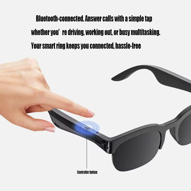 Lenovo KI-Smart-Brille mit Bluetooth für Übersetzung, Aufnahme und Musik in Schwarz - Bild 3