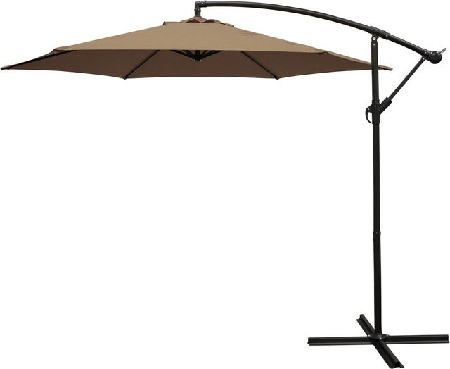 DEGAMO Ampelschirm aus Aluminium mit Kurbel in Taupe, Durchmesser: 300 cm, Bezug aus 100% Polyester - Bild 1