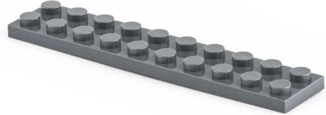 Yiran toy Bausteine Dünne Figuren Steine 2x10 Noppen dunkelgrau 10-teiliges Set - Bild 1