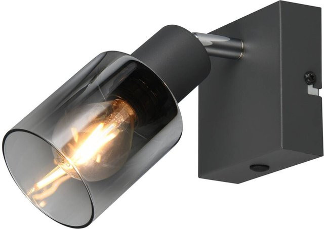 Reality Spot Cadiz Strahler aus Metall und Glas in Anthrazit B/H/T: 9 x 15 x 9 cm mit E14 Fassung - Bild 1