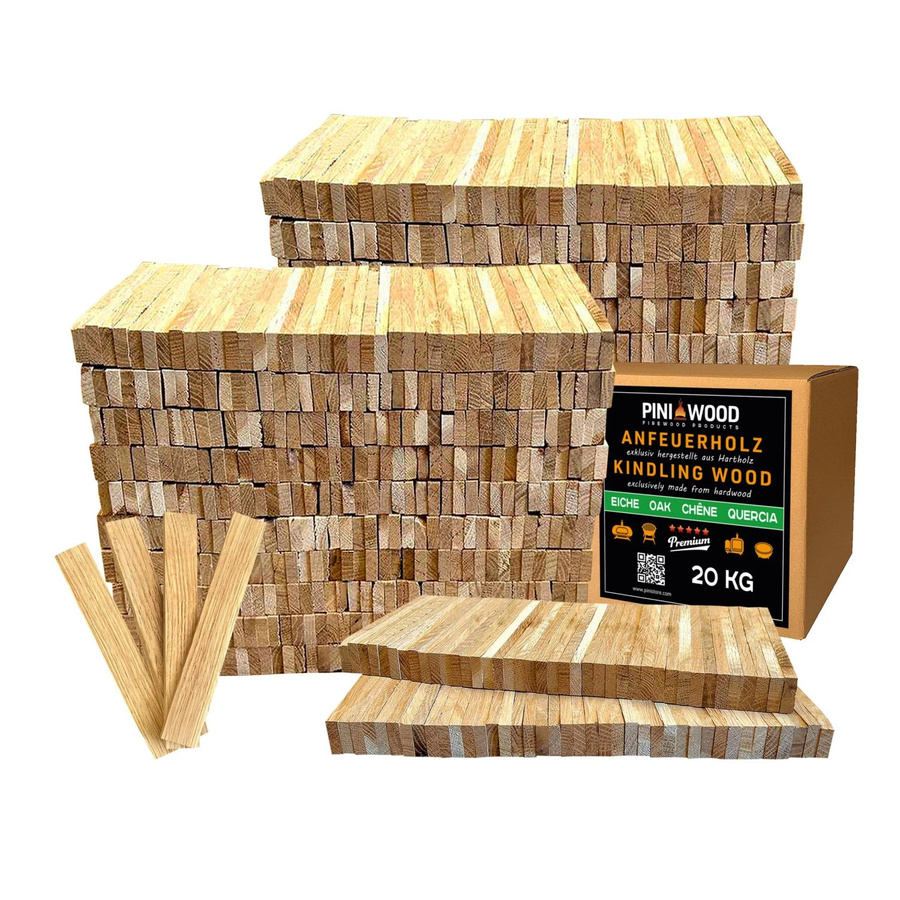 PINI Brennholz Anzünder aus Eichenholz, 20 kg Anmachholz für Kamin, Grill und Feuerschale - Bild 2