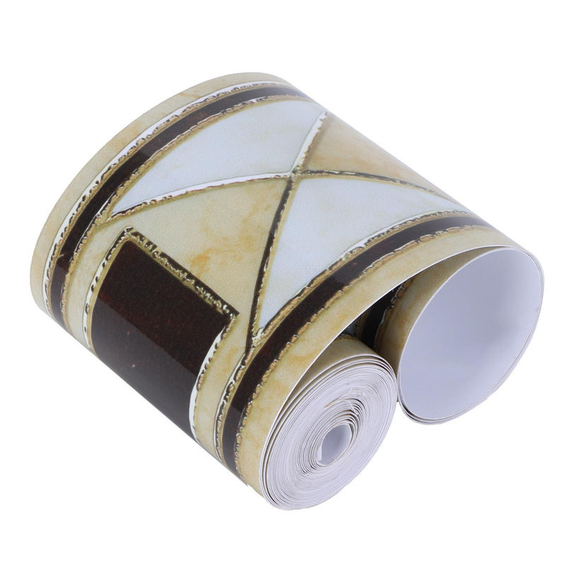 Selbstklebende Wandleiste GoolRC in Weiß und Gold mit geometrischem Design aus Kunststoff zur Dekoration von Küche und Bad - Bild 6
