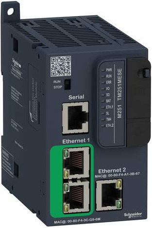 Schneider Electric TM251MESE Erweiterungsmodul in Grau mit Ethernet/LAN und USB Mini-B - Bild 1
