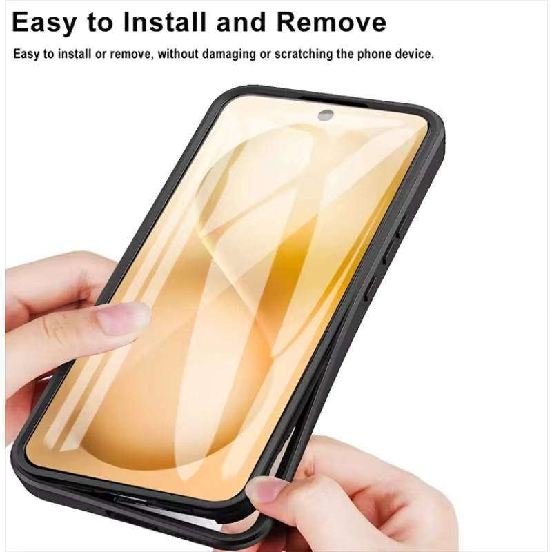 Transparente doppelschichtige Schutzhülle für VIVO X300 Pro V60 Lite Y76S Y75 Y55 Y20 Y31 Y04 Y29s U5 Z6 aus Acryl und TPU mit 360 Grad Vollschutz und stoßfester Abdeckung - Bild 3
