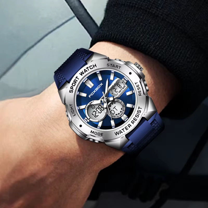 LIGE Digitaluhr, Quarz, Silikon, Blau, Herren - Bild 4