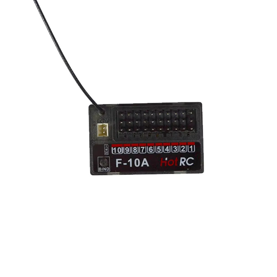 HotRC 10CH 10 Kanal 2,4 GHz F-10A PWM Empfänger für CT-10B HT-10A Sender Fernbedienung - Bild 2