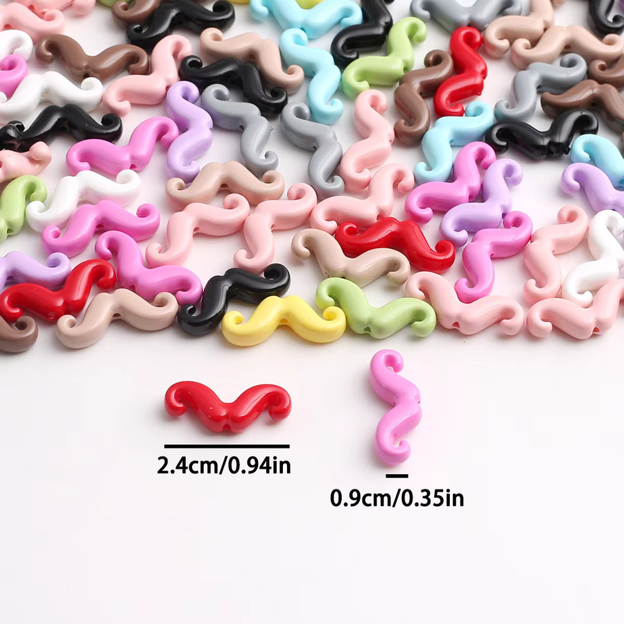 NASSBORO Charm-Anhänger Bartform, gemischte Farben, Unisex, 24 x 9 mm - Bild 4