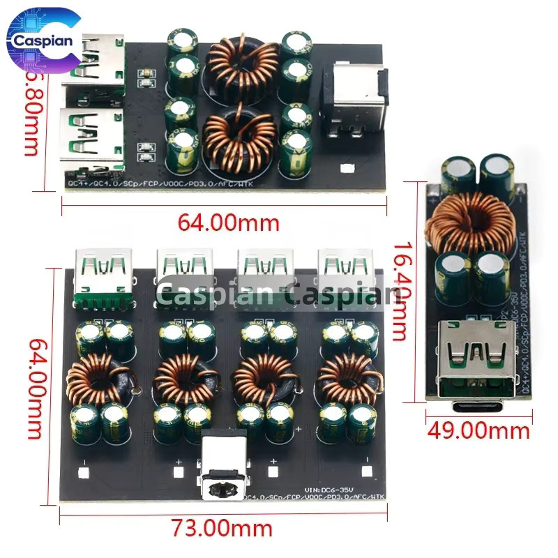 USB Typ-C Schnellladegerät Modul mit 4-Wege-Funktion SW3518 / SW3516 für Huawei, Schwarz - Bild 1