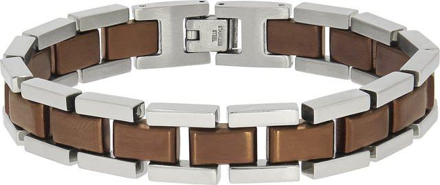 Zeeme Armband Edelstahl, zweifarbig matt glanz, 21 cm, Unisex - Bild 1