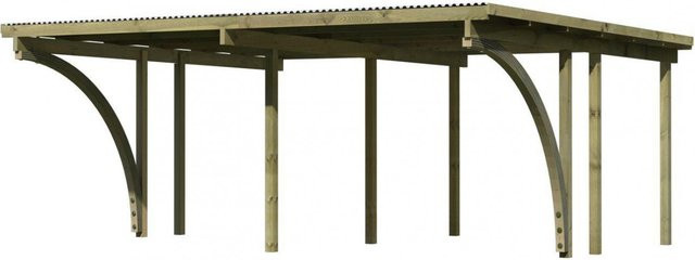 Karibu Doppelcarport Eco mit 2 Einfahrtsbögen B: 527 cm, T: 387 cm - Bild 3