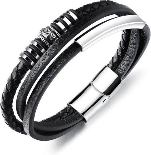Wucifang Jewelry Armband, Edelstahl, Schwarz, Herren, 22cm - Bild 1