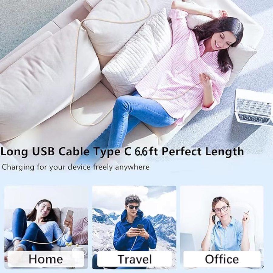 Koovesy USB-C Kabel 5A für iPhone 15, Samsung, Huawei und Xiaomi, weiß, geflochtenes Ladekabel für Android-Geräte - Bild 4