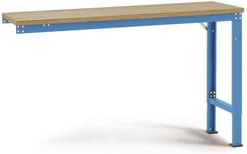 Manuflex Universal Spezial Arbeits-Anbautisch mit Multiplexplatte in Licht-Blau, B/T/H: 150 x 80 x 72,2-102,2 cm - Bild 1