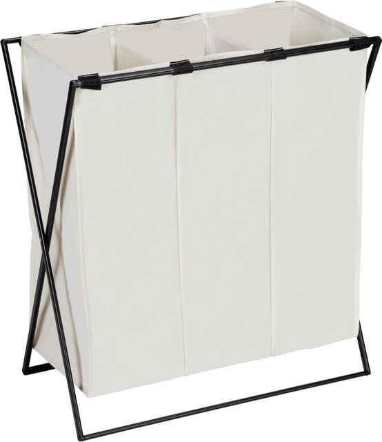 WENKO Wäschesammler Trio XL in Beige, Schwarz oder Weiß, zusammenklappbar und freistehend - Bild 1