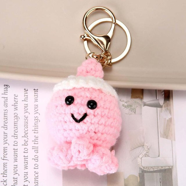 Rd lala Taschenanhänger, handgewebter Oktopus, rosa, Damen - Bild 1