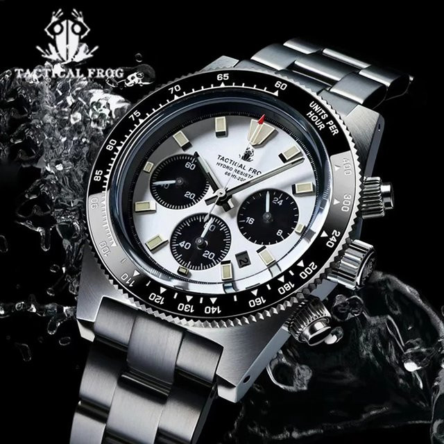 Tactical Frog Chronograph, Solar, Edelstahl, 41 mm, Herren, Grün - Bild 1