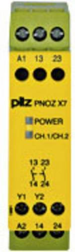 Pilz Sicherheitsschaltgerät PNOZ X7 24VACDC 2n/o mit 2 Schließern in Gelb B/H/T: 22,5 x 87 x 121 mm - Bild 1