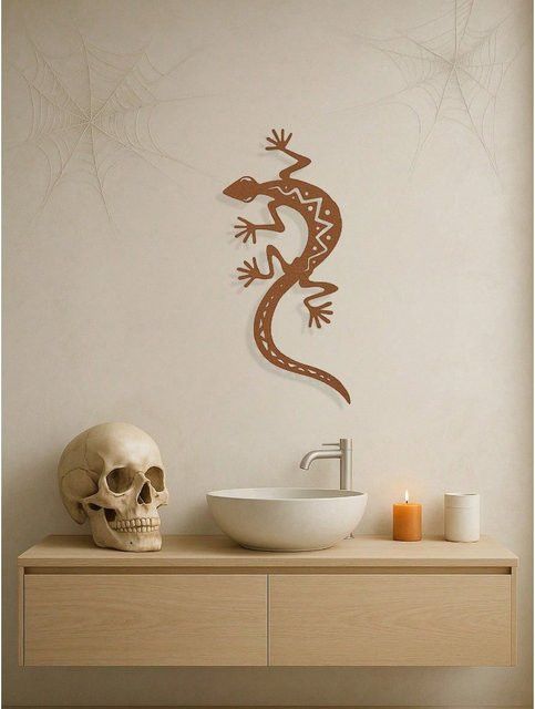 CIFBUY Gothic Metall Gecko Wandkunst 3D Eidechse Skulptur zur Wandmontage - Bild 1