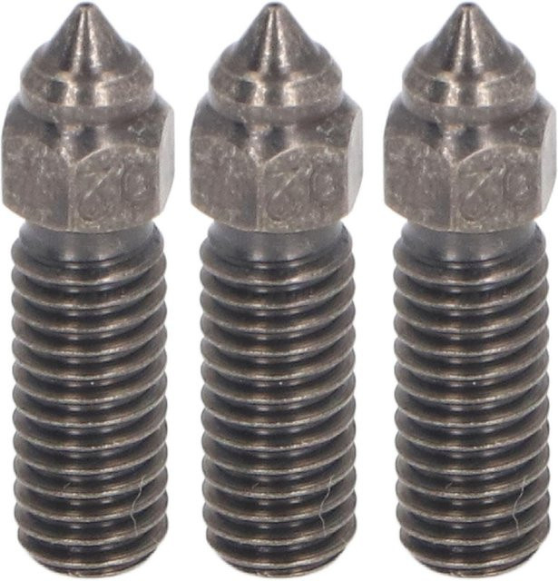 Anycubic 3er-Set gehärtete Stahl-Düsen für FDM 3D-Drucker, Durchmesser: 0,4 mm, Filament: 1,75 mm, M6 Gewinde, Farbe: Grau, kompatibel mit K1, K1 Maximum und Anycubic Vyper - Bild 1