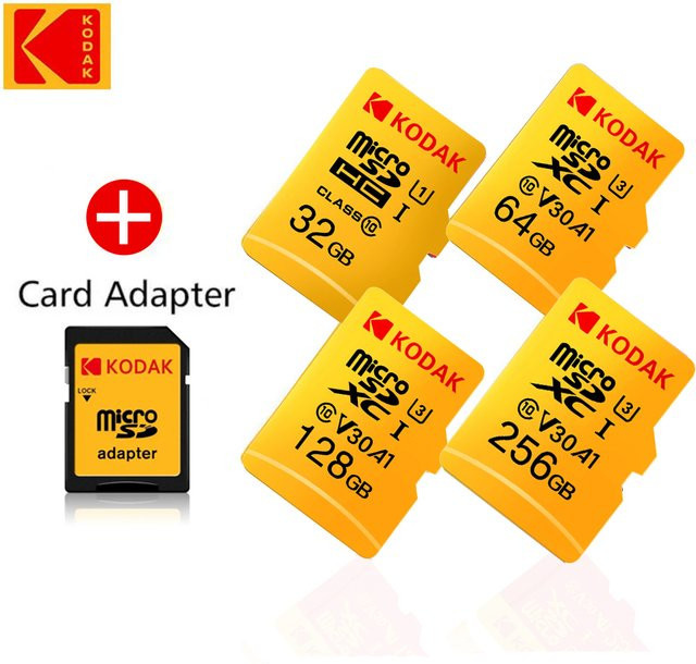 Kodak Micro SD Speicherkarte 256 GB mit bis zu 100 MB/s, Class 10, U3, 4K HD Unterstützung - Bild 1