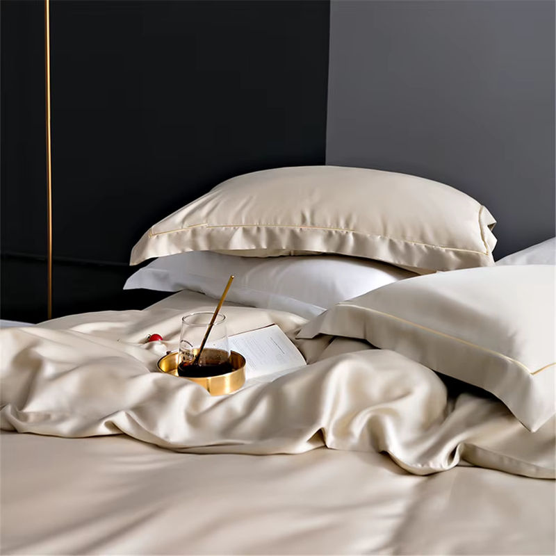 Sondeson Bettwäsche-Set aus 100 % Seide in Champagner Gold, bestehend aus Bettbezug, Laken und Kissenbezug, B/T/H: 150 x 200 cm - Bild 4