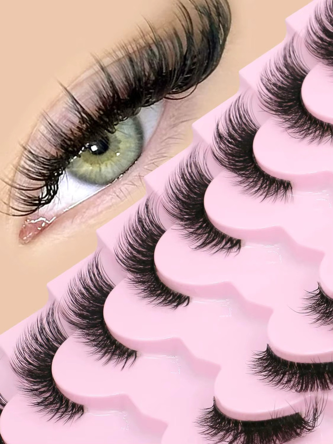 VELTRINAY Halbe Wimpern, Katzenaugenwimpern, Natürlich, Unisex - Bild 5