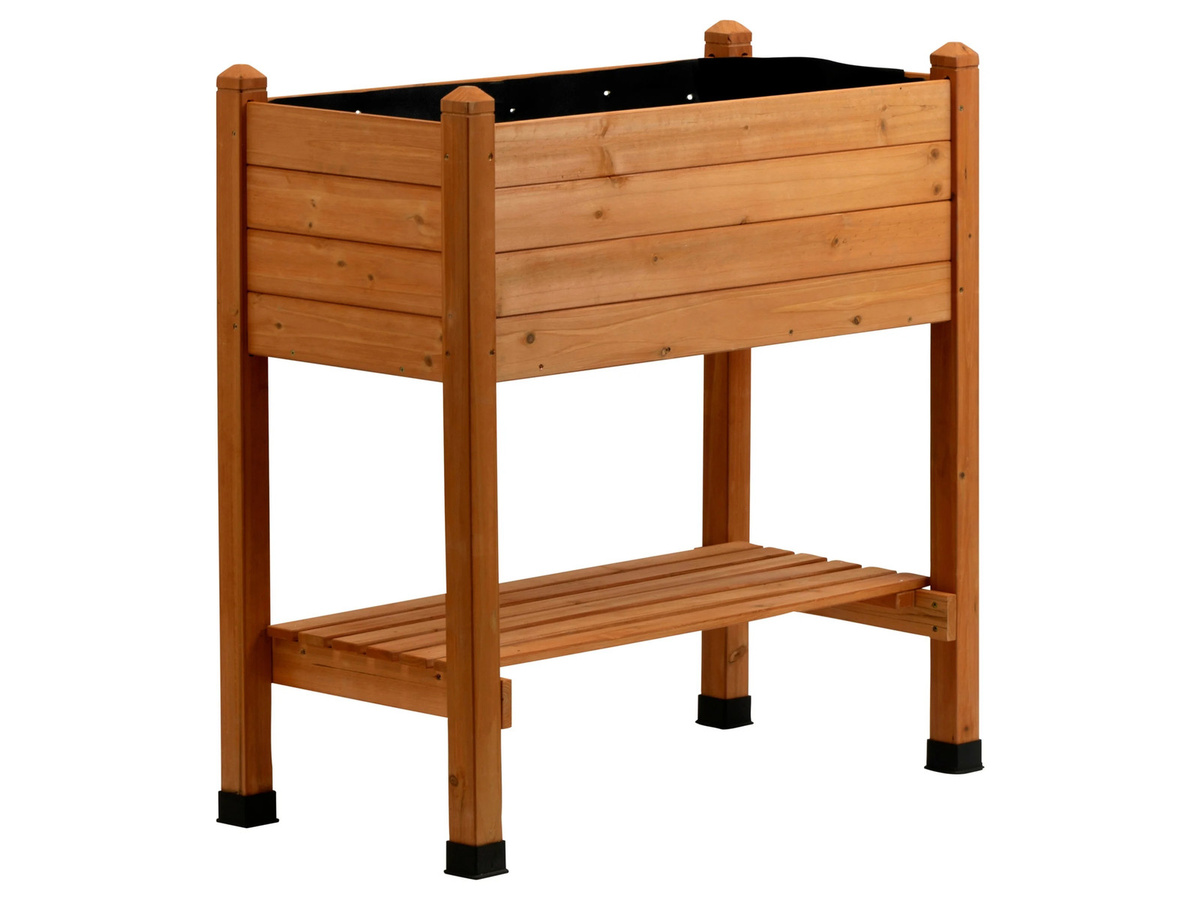 DOBAR Hochbeet aus lasiertem Holz in Braun, L 75 cm, B 37 cm, H 79 cm - Bild 3