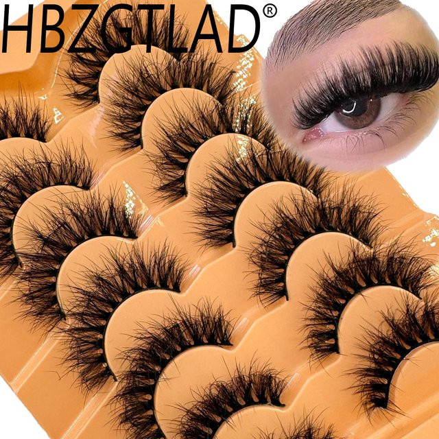 9D Nerz-Wimpern, 7 Paar, Natürlich Dick und Flauschig, Katzenaugen-Look - Bild 1