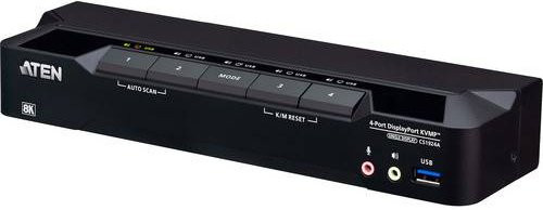 ATEN CS1924A KVMP-Switch 4-fach mit DisplayPort, USB 3.0 und 8K in Schwarz - Bild 1