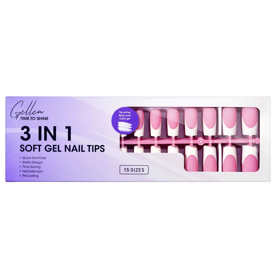 GELLEN Nagelspitzen-Set, 150 Stück, rosa, quadratisch, glänzend - Bild 3