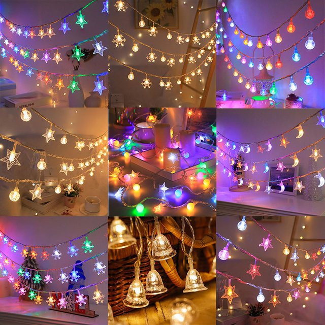 LED Schneeflocken Vorhanglicht Wasserdicht mit Blinkfunktion für Weihnachten, Hochzeit und Party - Bild 1