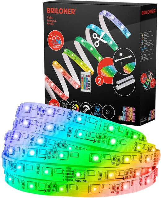 Briloner Pimp your Stripe LED-Band Starter-Set RGBW mit Fernbedienung, IP44, Multicolor, 2 m - Bild 1