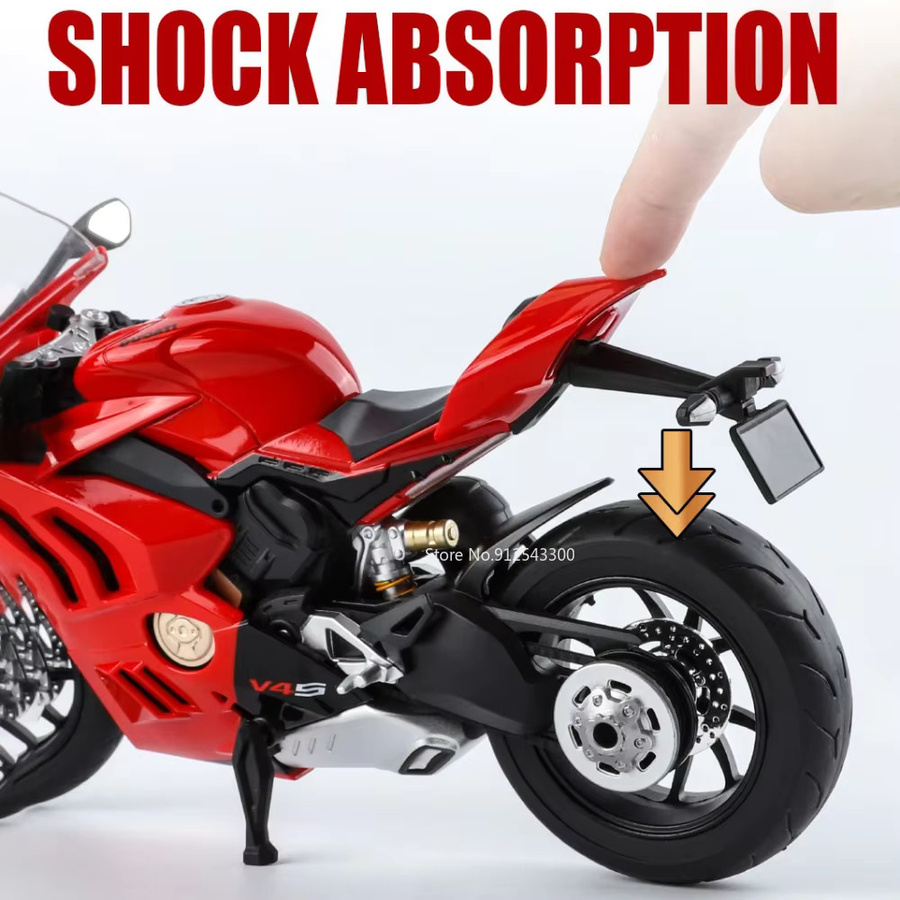 caipo V4S 1199 Motorradmodell, Maßstab 1:9, Metall, mit Licht und Sound - Bild 5