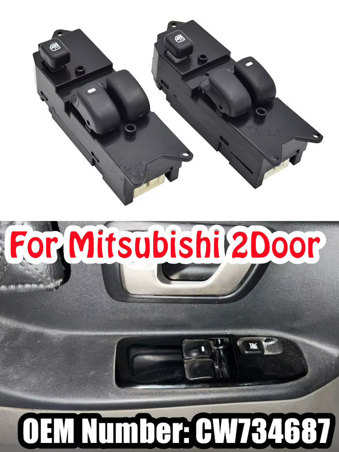 Malcayang Elektrischer Fensterheberschalter in Schwarz für Mitsubishi 2-Türer (Links- und Rechtslenker) - Bild 5