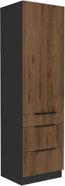 Küchen Hochschrank MONZA Okapi Nußbaum Braun Breite: 60 cm - Bild 1