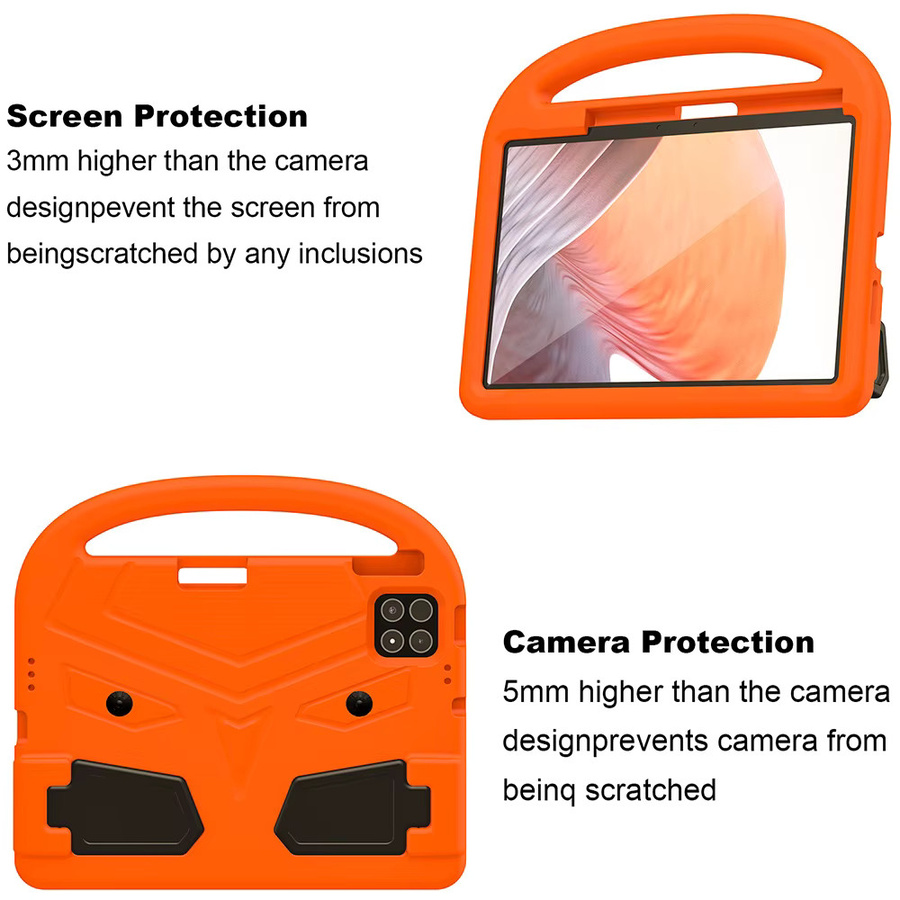 Kindersichere EVA Tablet Hülle mit integriertem Ständer und Spatzen-Design für Xiaomi Pad 5, Pad 5 Pro, Pad 7 und Pad 7 Pro in Orange - Bild 2