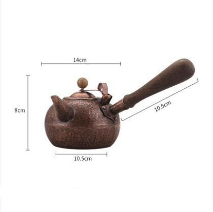 Handgefertigter traditioneller chinesischer Kupfer-Teekessel von Yiran Furniture in Braun, 450 ml, für Herd geeignet - Bild 1