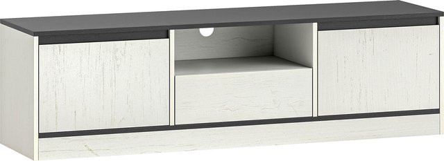 Modernes HOMCOM TV-Möbel in Schwarz und Weiß mit 140 cm Breite für Fernseher bis 152,4 cm - Bild 1