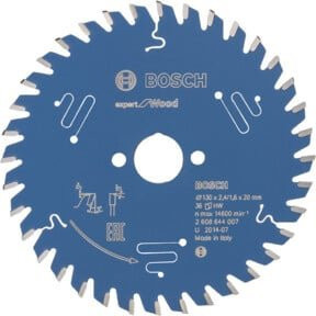 Bosch Expert for Wood Kreissägeblatt mit Carbide-Spitzen, Blau, Durchmesser: 130 mm, Bohrung: 20 mm, Dicke: 2,4 mm, 36 Zähne - Bild 1