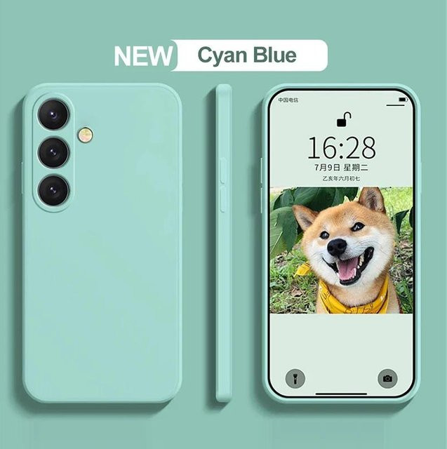 Flüssigsilikon Handyhülle für Samsung Galaxy S21 S22 S23 S24 S25 Ultra Plus FE in Multicolor und Türkis - Bild 1