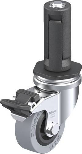 Blickle Lenkrolle LRA-VPA 50G-FI-ER03 mit Feststeller in Schwarz und Grau, Rad-Durchmesser: 50 mm, Tragfähigkeit: 40 kg - Bild 1