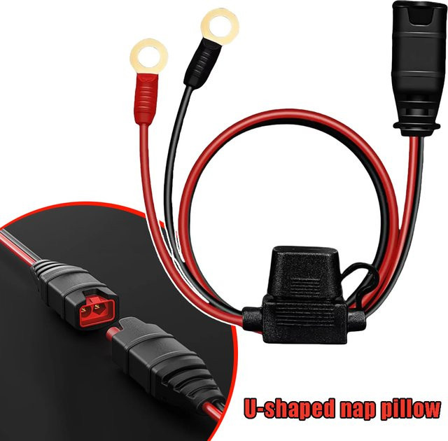Noco Batterieladegerät-Kabelbaum mit X-Connect M6 Ösenklemmen und Barrel-Plug, Länge: 53 cm, Farbe: Rot - Bild 1