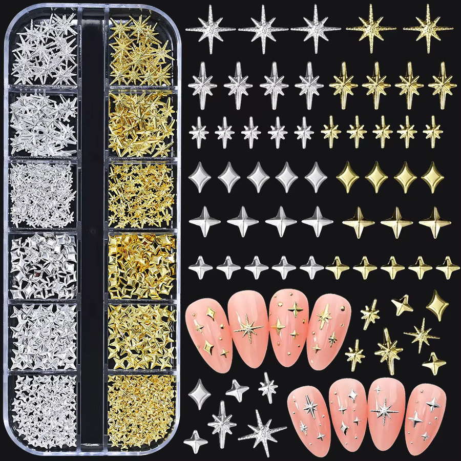 HotPress Nagelcharms Sterne Gold/Silber, Metallic - Bild 2